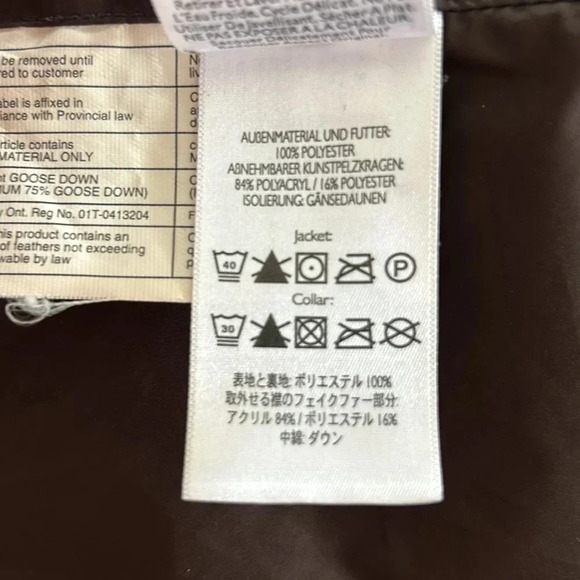 Eddie Bauer premium goose down quilted jacket size small brown zip up - Picture 10 of 10